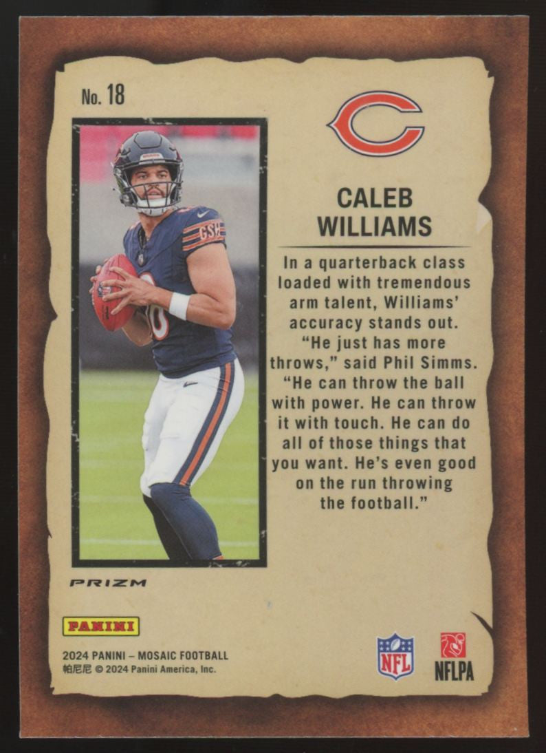 2024 Panini Mosaic Caleb Williams RC Red Notoriety #18