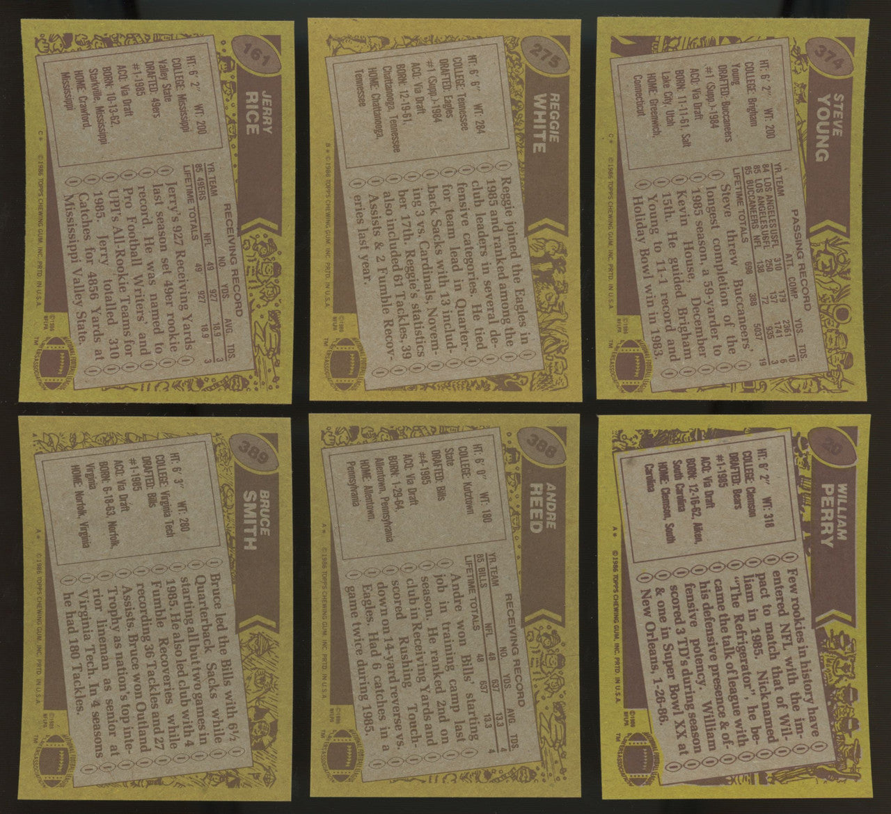 1986 Topps Football Complete Set (396) Rice Young White RC NM-MT