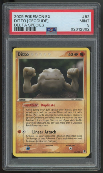 2005 Pokemon Ditto (Geodude) Delta Species #62 PSA 9