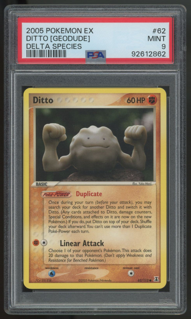 2005 Pokemon Ditto (Geodude) Delta Species #62 PSA 9