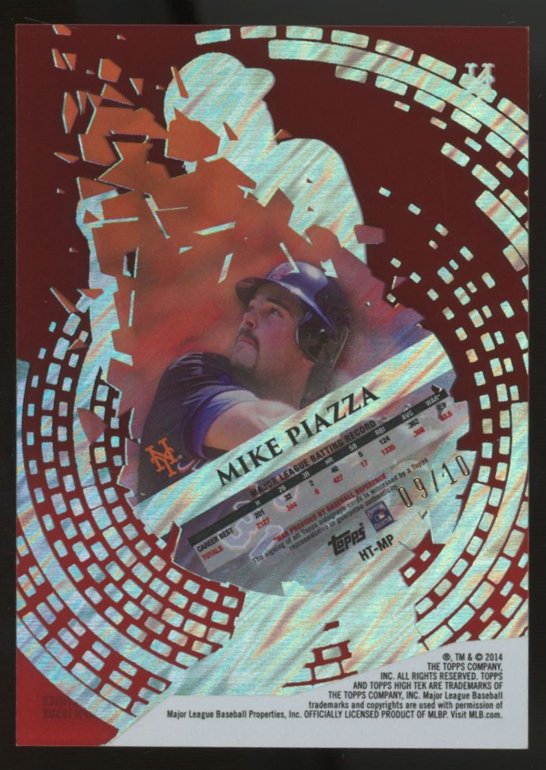 2014 Topps High Tek Baseball Mike Piazza Auto Red /10 #HT-MP