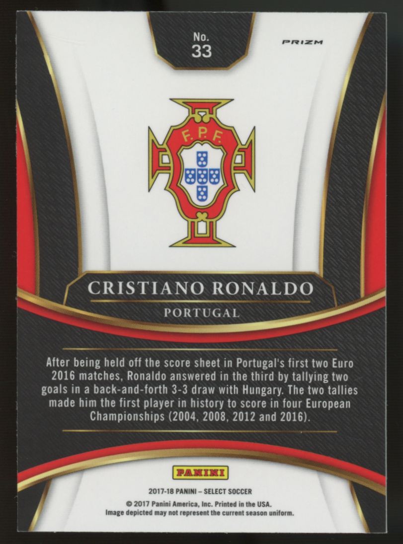 2017/18 Select Soccer Cristiano Ronaldo Tri-Color Mojo Prizm #33