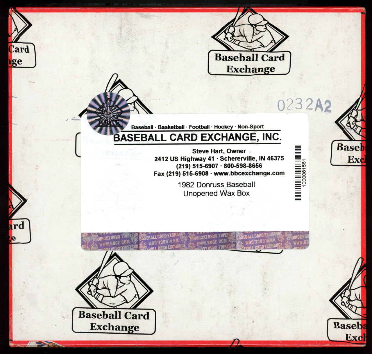 1982 Donruss Baseball Wax Box BBCE Wrapped And Sealed