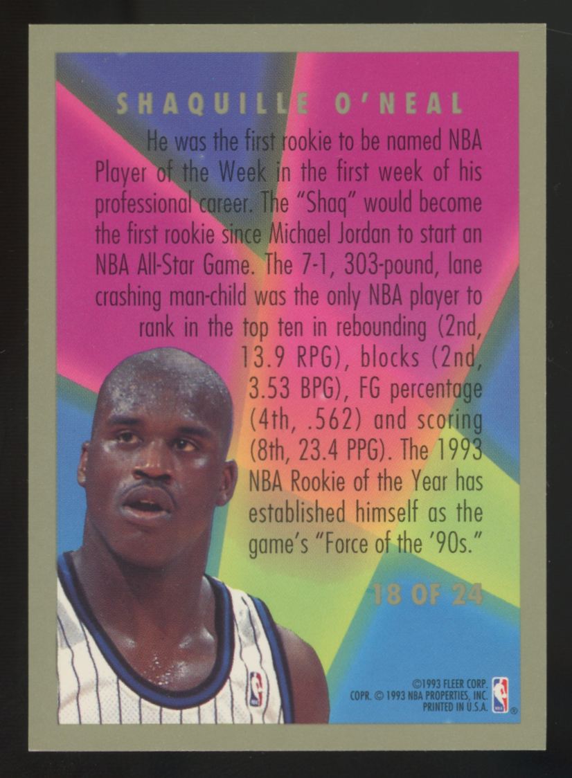 1993-94 Fleer Shaquille O'Neal Rookie Sensations #18