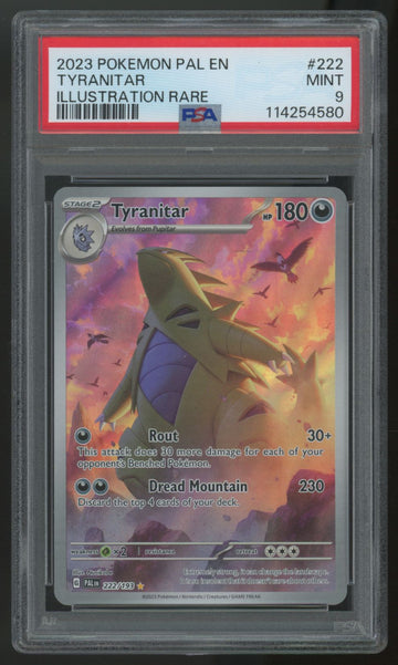 2023 Pokemon Tyranitar Paldea Evolved Illustration Rare #222 PSA 9