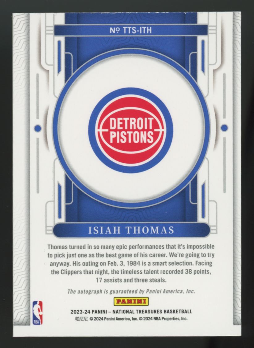 2023-24 National Treasures Isiah Thomas Timeless Talents Auto /35 #TTS-ITM