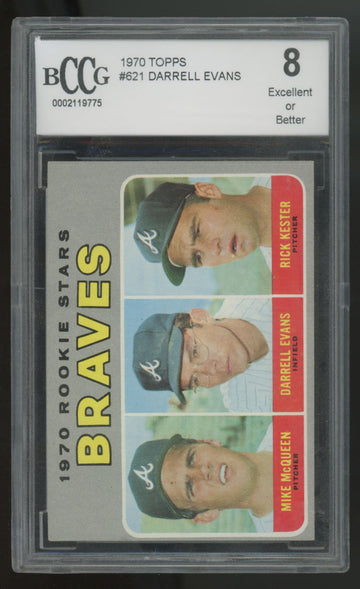 1970 Topps Darrell Evans RC Rookie Stars #621 BCCG 8