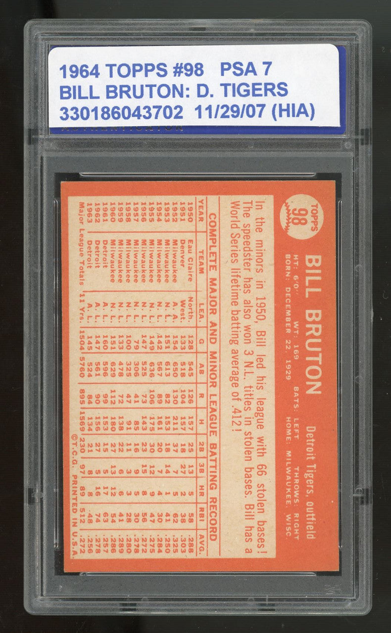 1964 Topps Bill Bruton #98 PSA 7