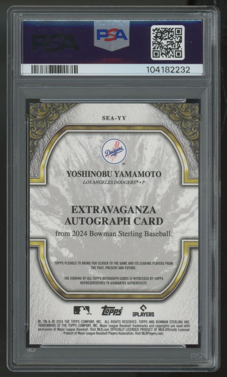2024 Bowman Sterling Yoshinobu Yamamoto RC Extravaganza Auto /75 #SEA-YY PSA 9