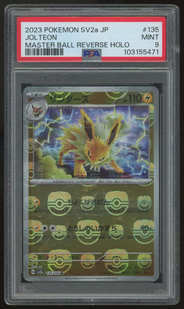 2023 Pokemon Jolteon SV2a Japanese Master Ball Reverse Holo #135 PSA 9
