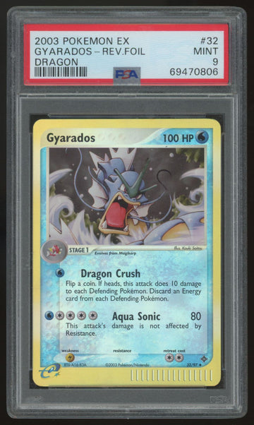 2003 Pokemon Gyarados Dragon Reverse Holo #32 PSA 9