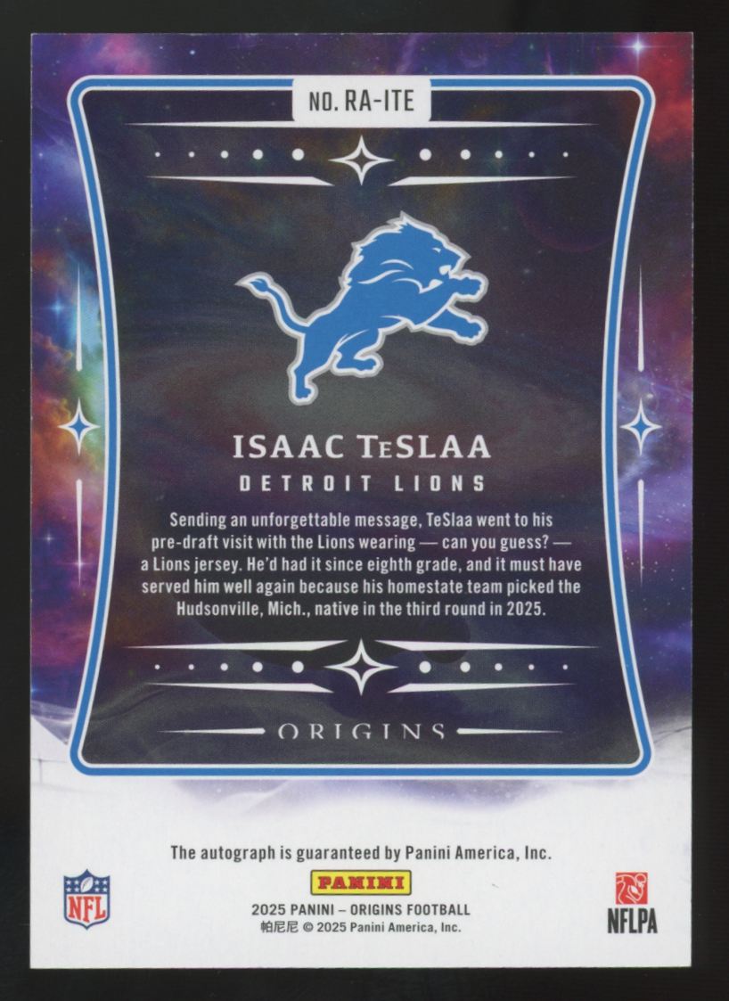 2025 Panini Origins Isaac TeSlaa RC Red Auto /99 #RA-ITE