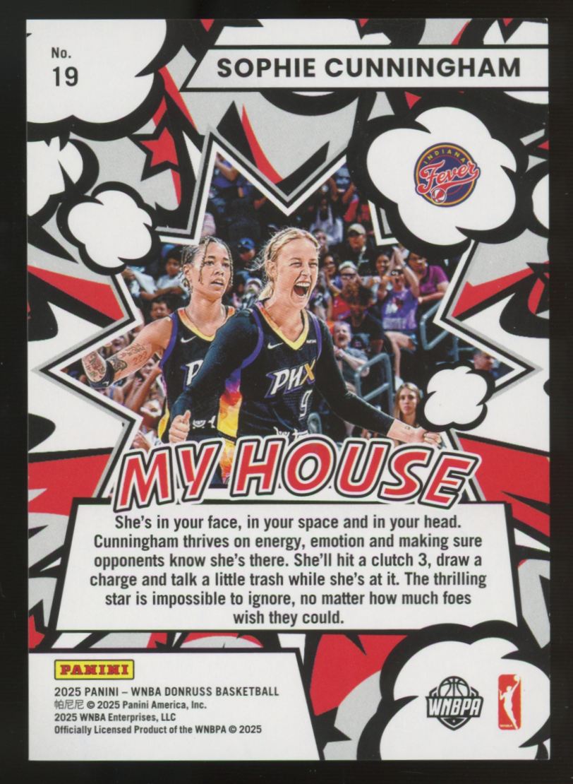2025 Panini Donruss WNBA Sophie Cunningham My House Holo Laser /99 #19