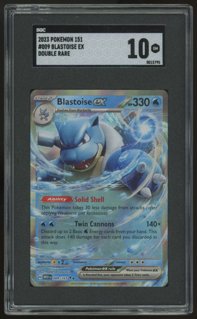 2023 Pokemon Blastoise ex 151 Double Rare #009 SGC 10