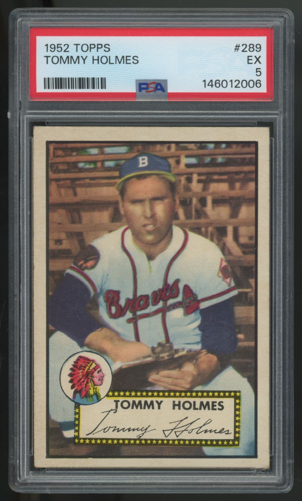 1952 Topps Tommy Holmes #289 PSA 5
