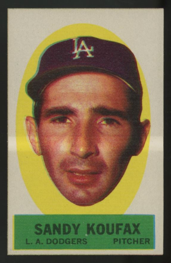 1963 Topps Peel-Offs Sandy Koufax Instructions Back EX/MT-NM