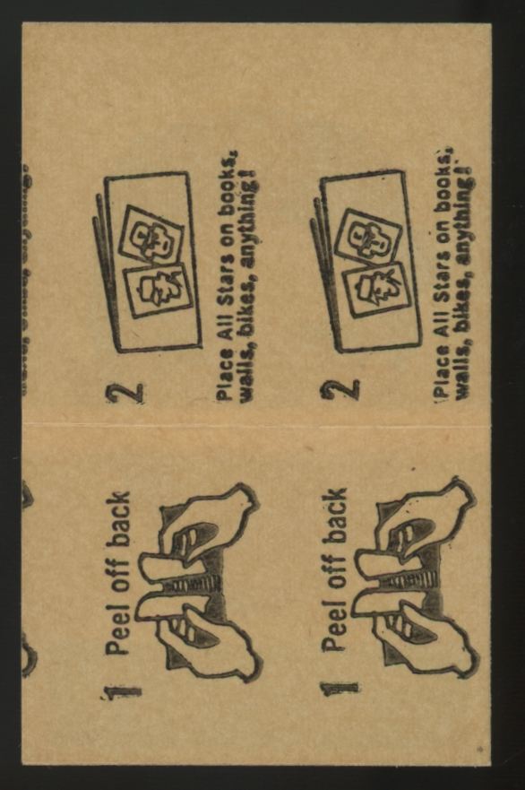 1963 Topps Peel-Offs Sandy Koufax Instructions Back EX/MT-NM