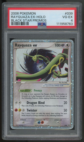 2006 Pokemon Rayquaza ex Black Star Promo Holo #039 PSA 4