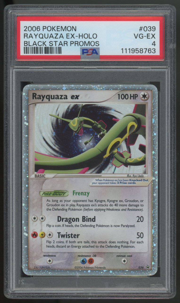 2006 Pokemon Rayquaza ex Black Star Promo Holo #039 PSA 4