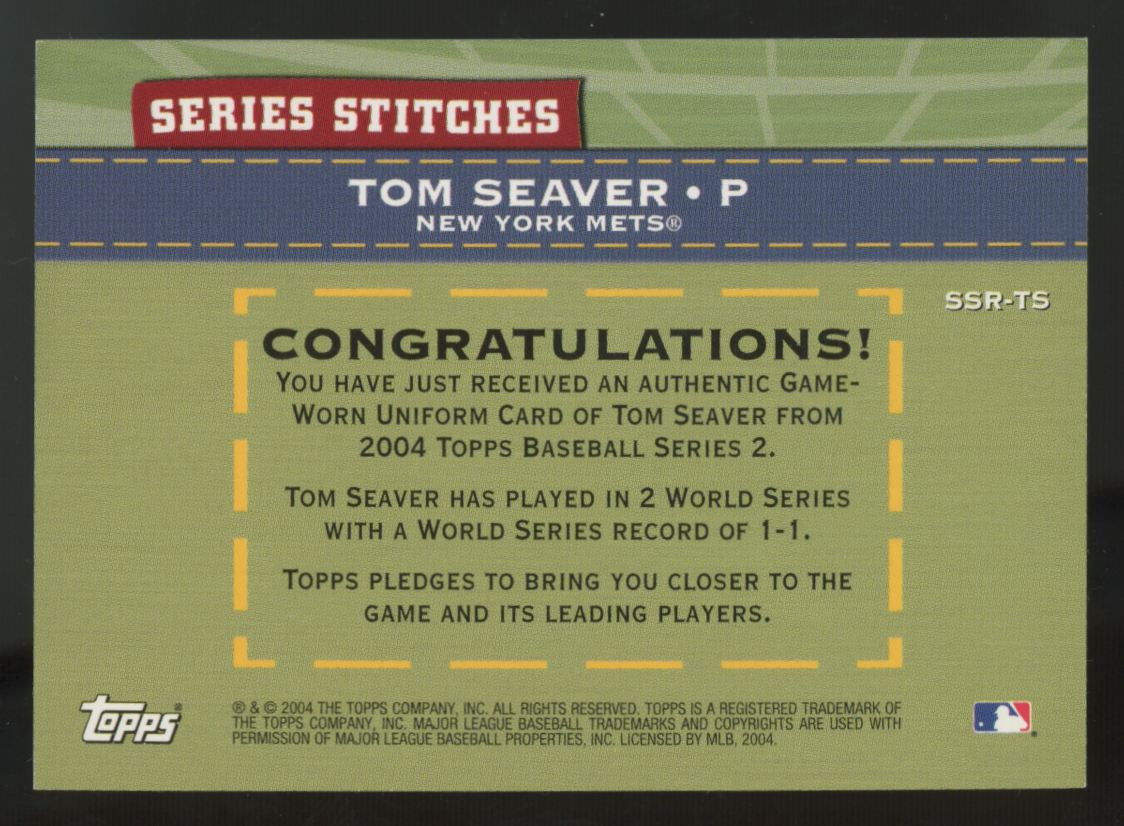 2004 Topps Series 2 Tom Seaver Series Stitches Patch #SSR-TS