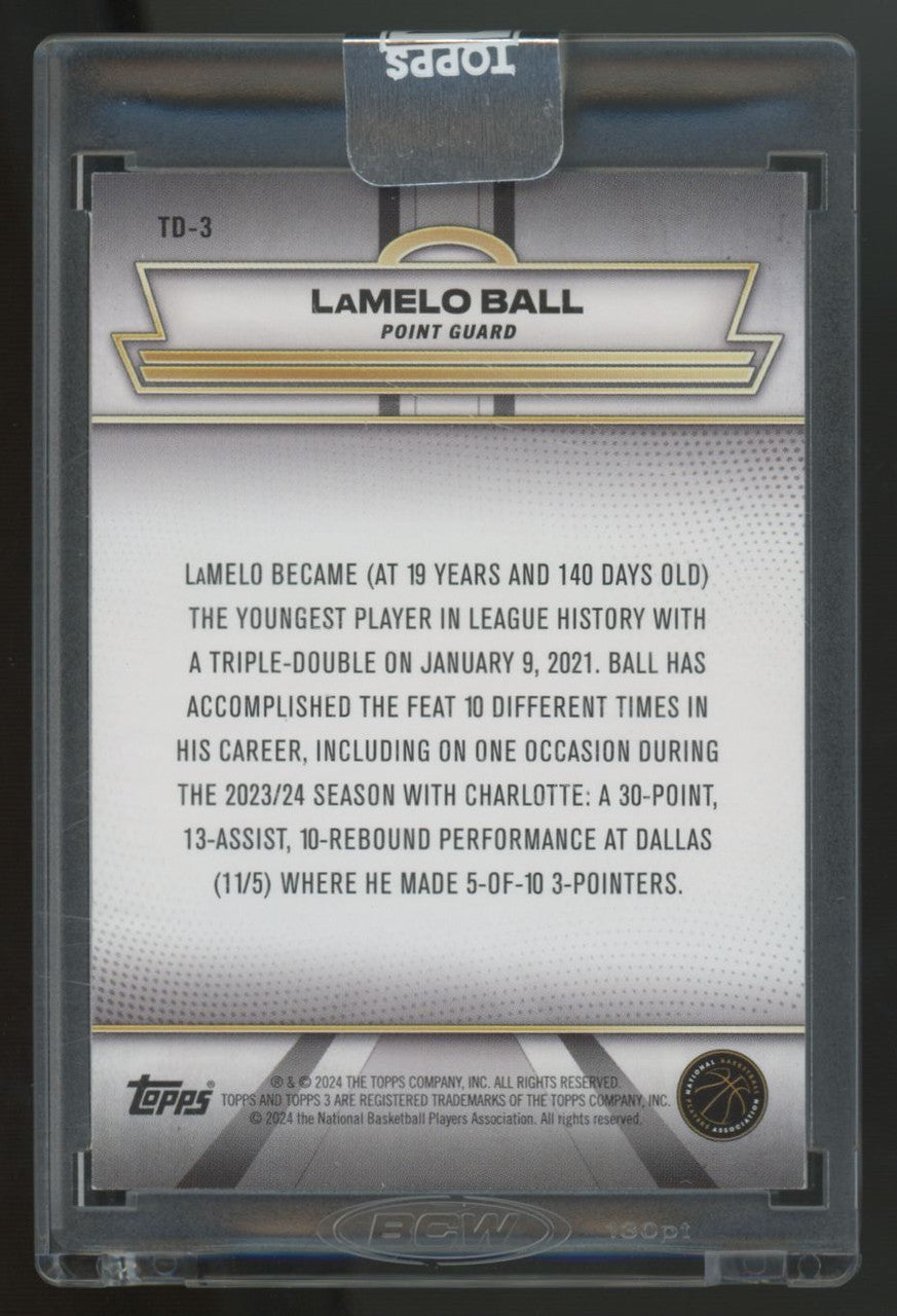 2023-24 Topps Three LaMelo Ball Gold Triple Double /10 #TD-3