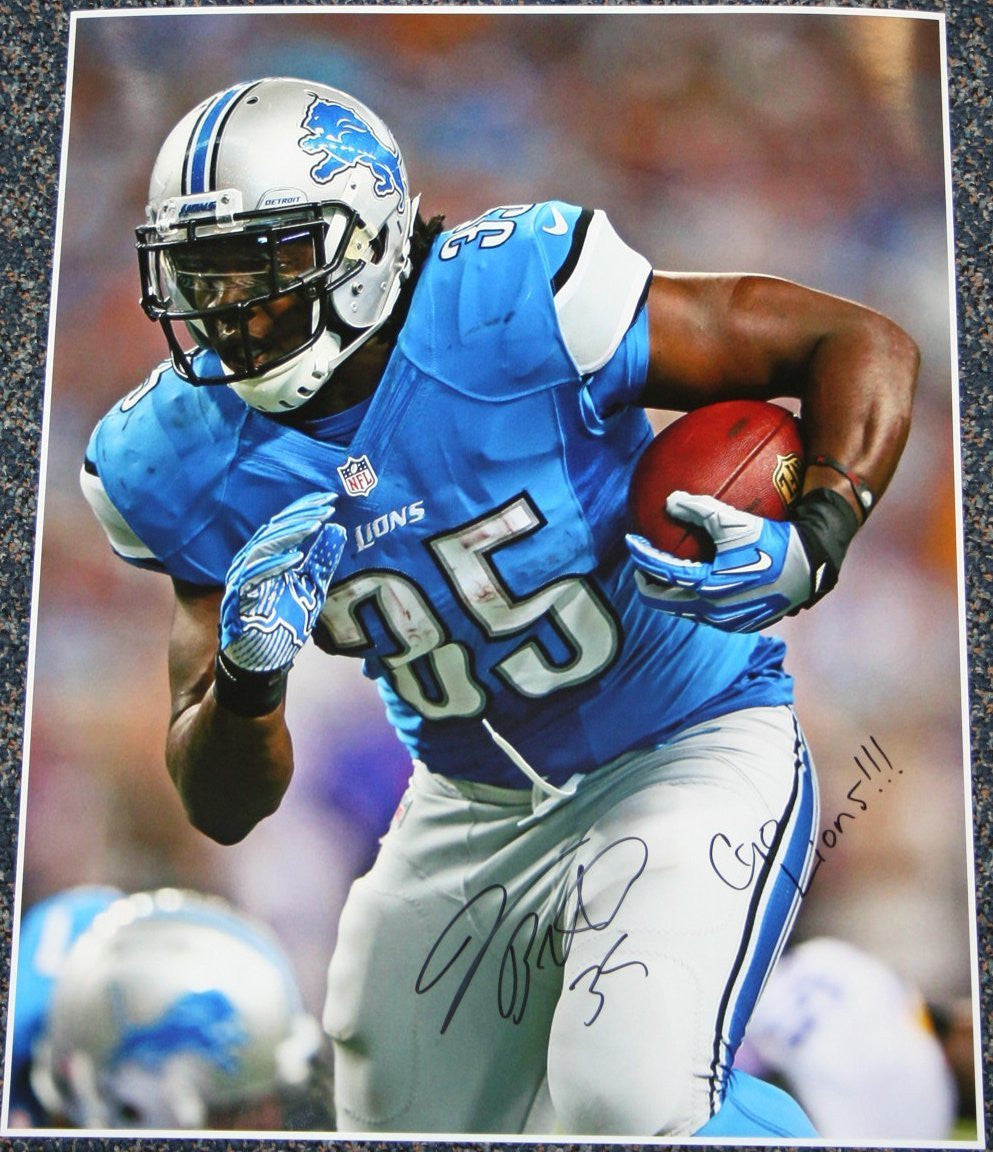 Joique Bell Detroit Lions NFL Autographed 16x20 Go Lions! Photo