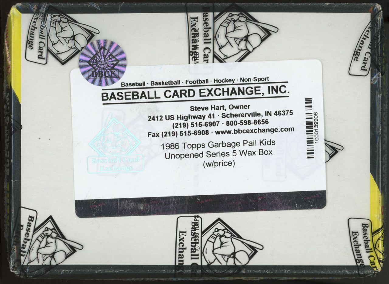 1986 Topps Garbage Pail Kids Series 5 Wax Box BBCE Wrapped Sealed