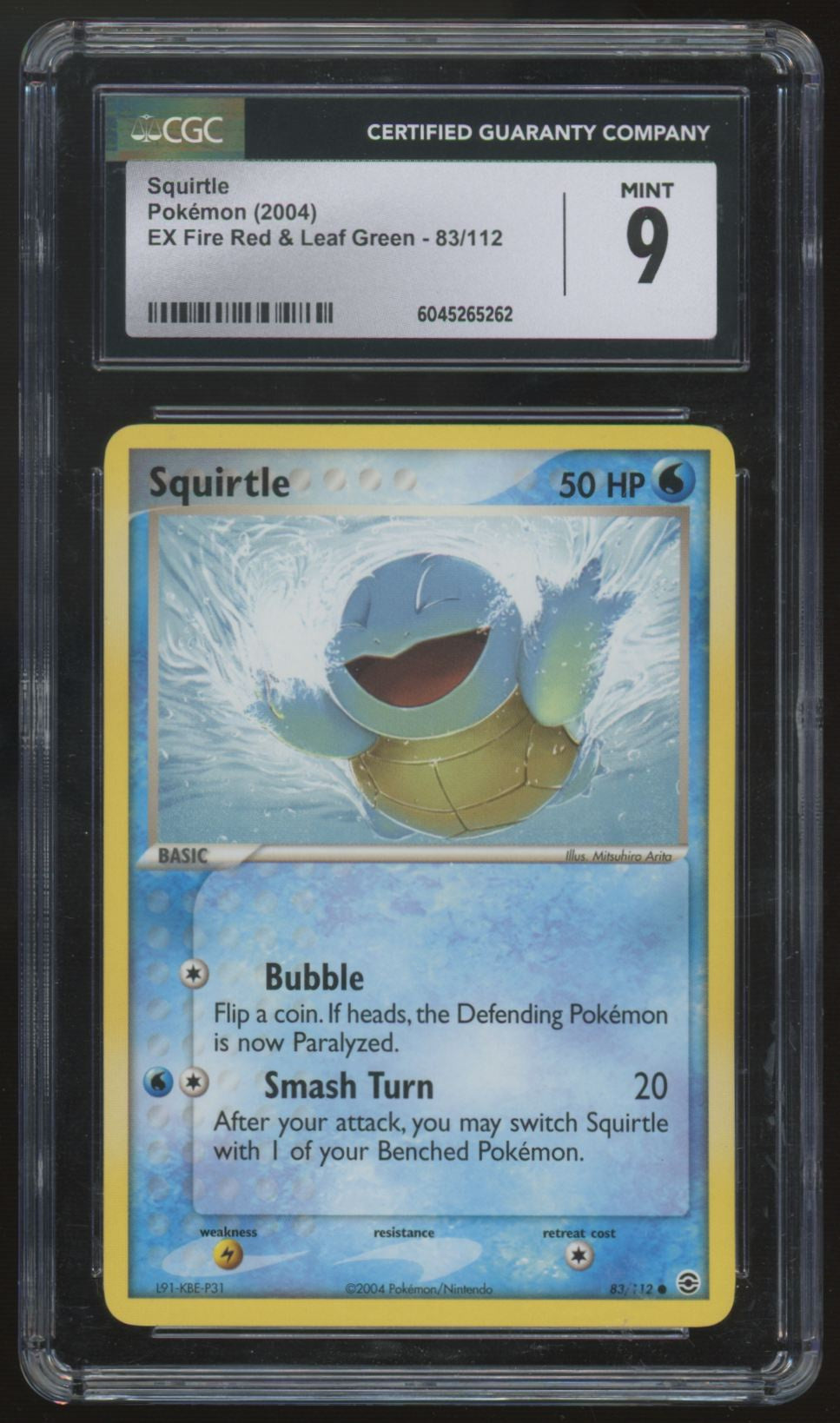2004 Pokemon Squirtle EX Fire Red & Leaf Green #83 CGC 9