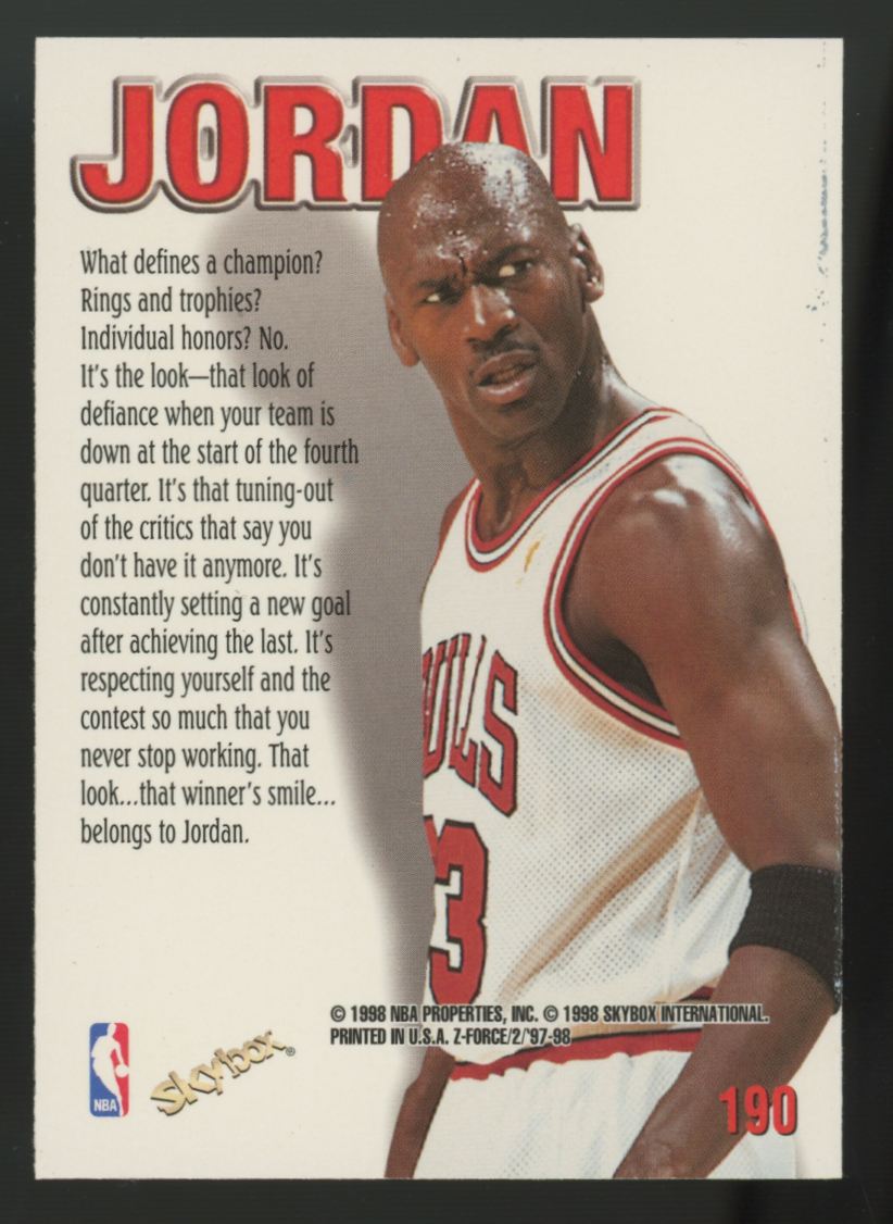 1997-98 Skybox Z Force Michael Jordan Zupermen #190