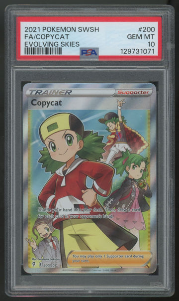2021 Pokemon Copycat Evolving Skies Full Art #200 PSA 10