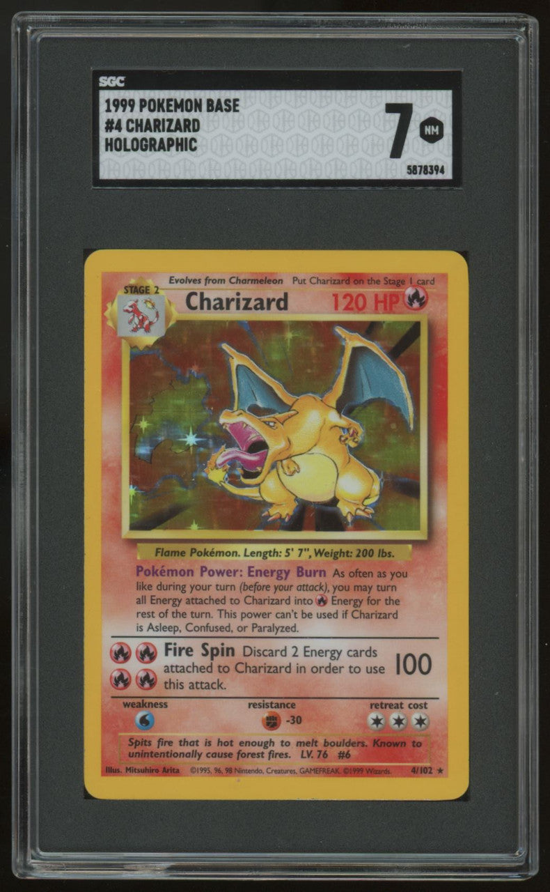 Pokemon Charizard Base Set Unlimited Holo #4 SGC 7
