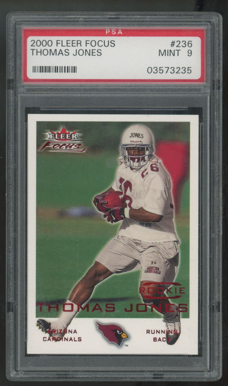 2000 Fleer Focus Thomas Jones RC /2499 #236 PSA 9