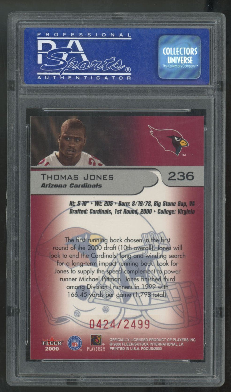 2000 Fleer Focus Thomas Jones RC /2499 #236 PSA 9