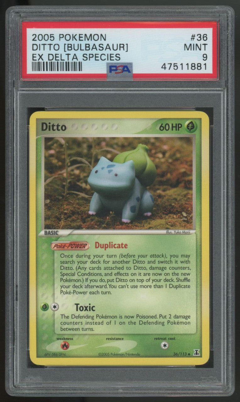 2005 Pokemon Ditto (Bulbasaur) EX Delta Species #36 PSA 9