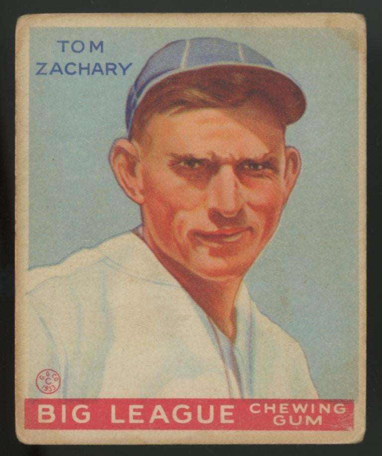 1933 Goudey Tom Zachary #91 Fair