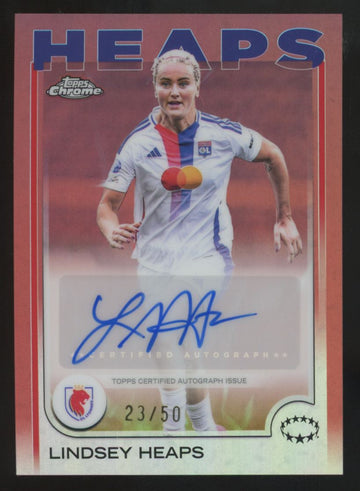 2024-25 Topps Chrome UEFA Women's Lindsey Heaps Rose Gold Auto /50 #AV-LH