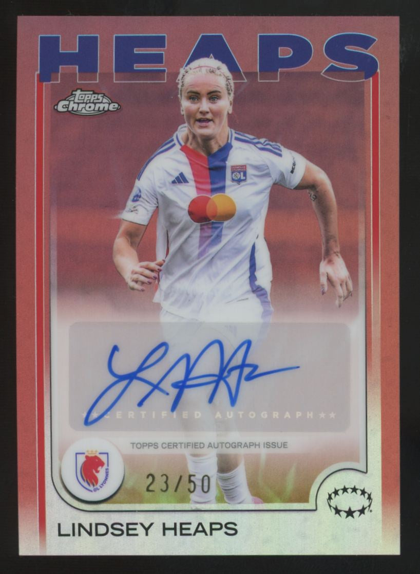 2024-25 Topps Chrome UEFA Women's Lindsey Heaps Rose Gold Auto /50 #AV-LH