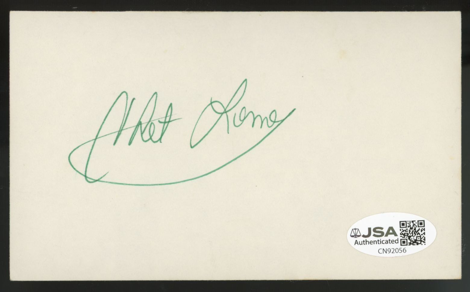 Chet Lemon Signed Autographed Index Card JSA Authentic *056