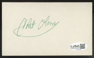 Chet Lemon Signed Autographed Index Card JSA Authentic *056