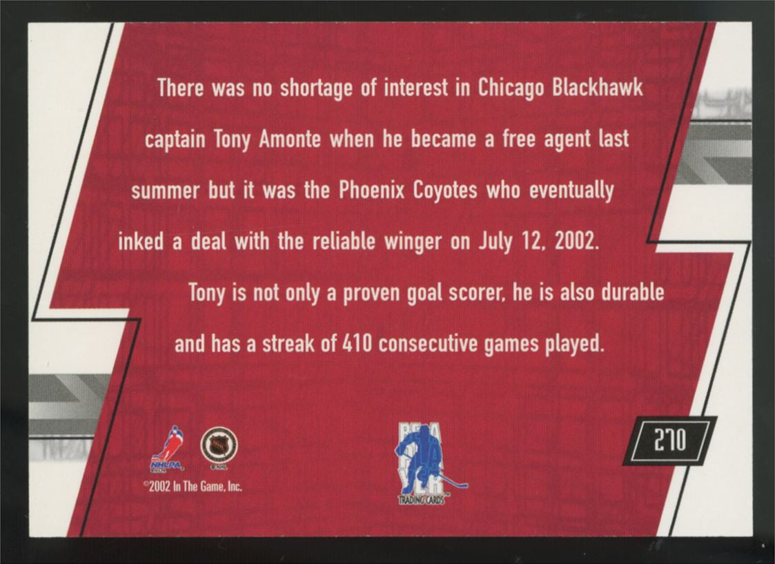 2002-03 In The Game Tony Amonte Big Deal Fall Expo /10 #270