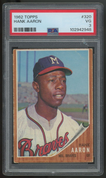 1962 Topps Hank Aaron #320 PSA 3 *948