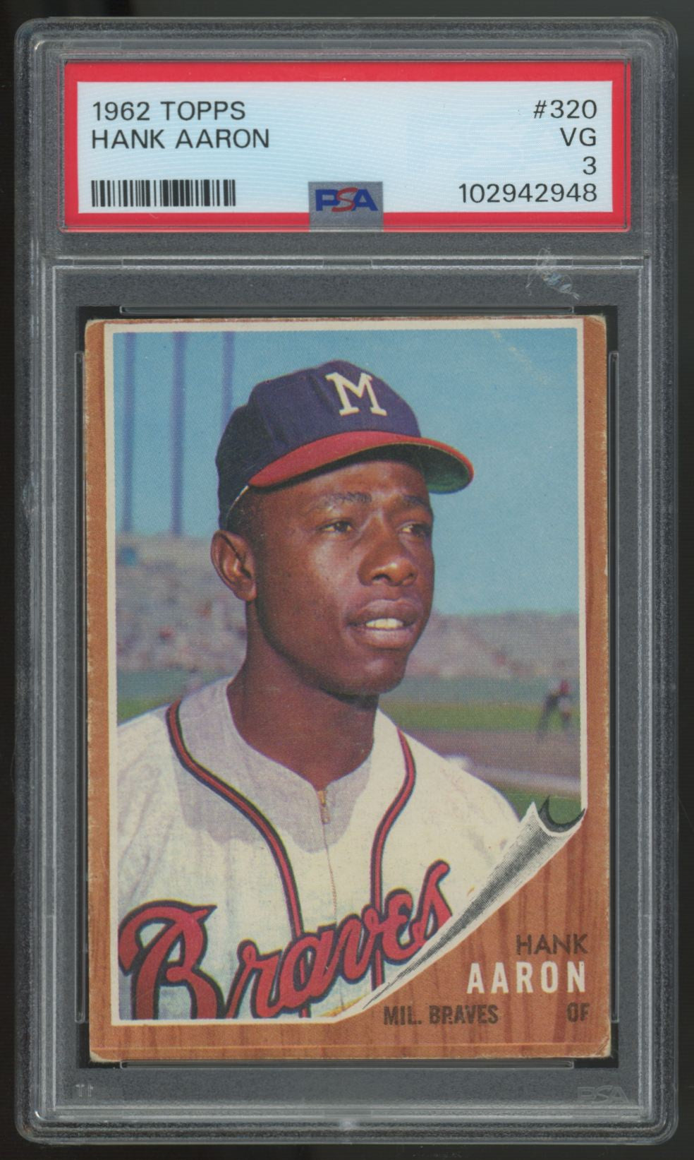 1962 Topps Hank Aaron #320 PSA 3 *948