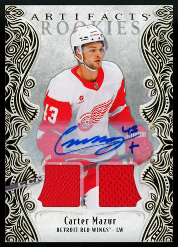 2025-26 Upper Deck Artifacts Carter Mazur RC Gold Patch Auto RPA /99 #192