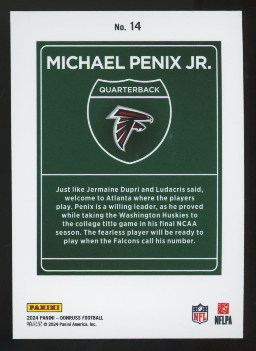 2024 Panini Donruss Michael Penix Jr. RC Downtown SSP #14