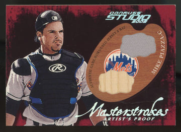 2002 Donruss Studio Mike Piazza Masterstrokes Artist's Proof Dual Patch /200