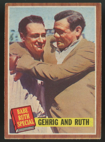 1962 Topps Lou Gehrig/ Babe Ruth Special #140 VG
