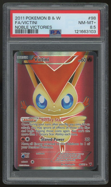 2011 Pokemon Victini Noble Victories Full Art #98 PSA 8.5