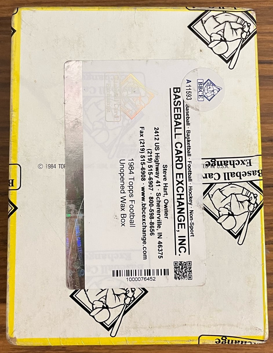 1984 Topps Football Wax Box BBCE Wrapped And Sealed. Super Clean.