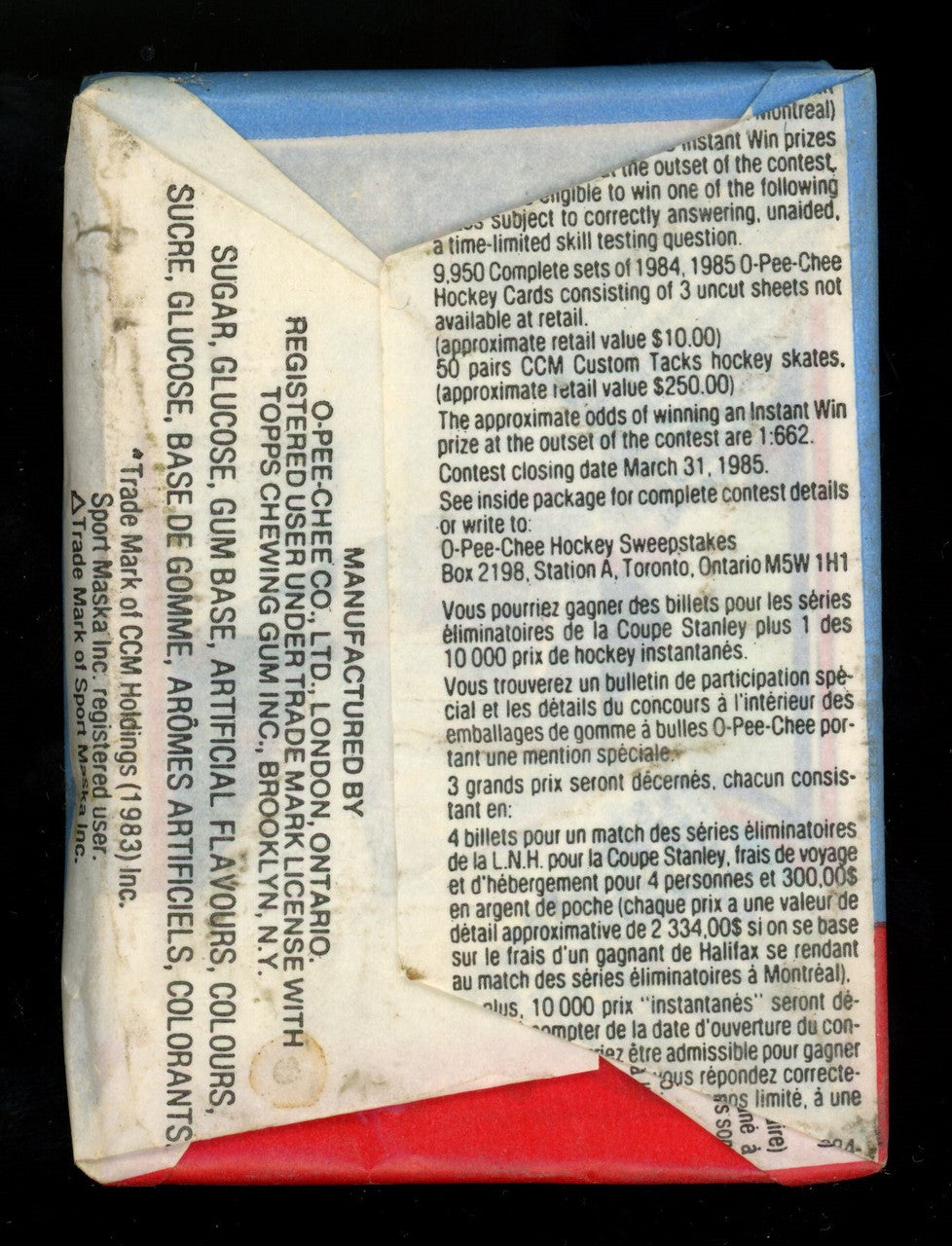 1984/85 O-Pee-Chee Hockey Wax Pack Sealed