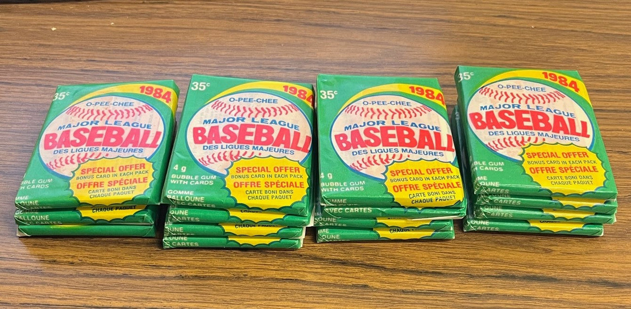 1984 O-Pee-Chee Baseball Sealed Wax Packs Lot of 13 in Box